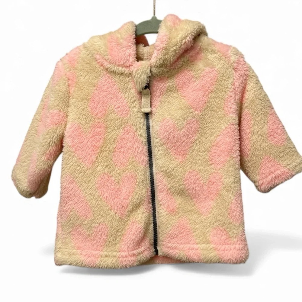 Hanna Andersson Hearts Baby Marshmallow Fleece Jacket size 3-6 months - Picture 3 of 7